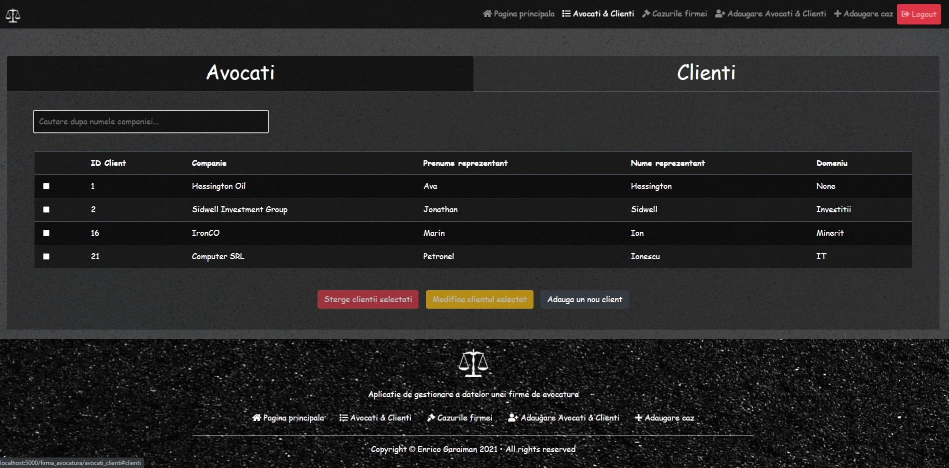 Designing interfaces for databases project