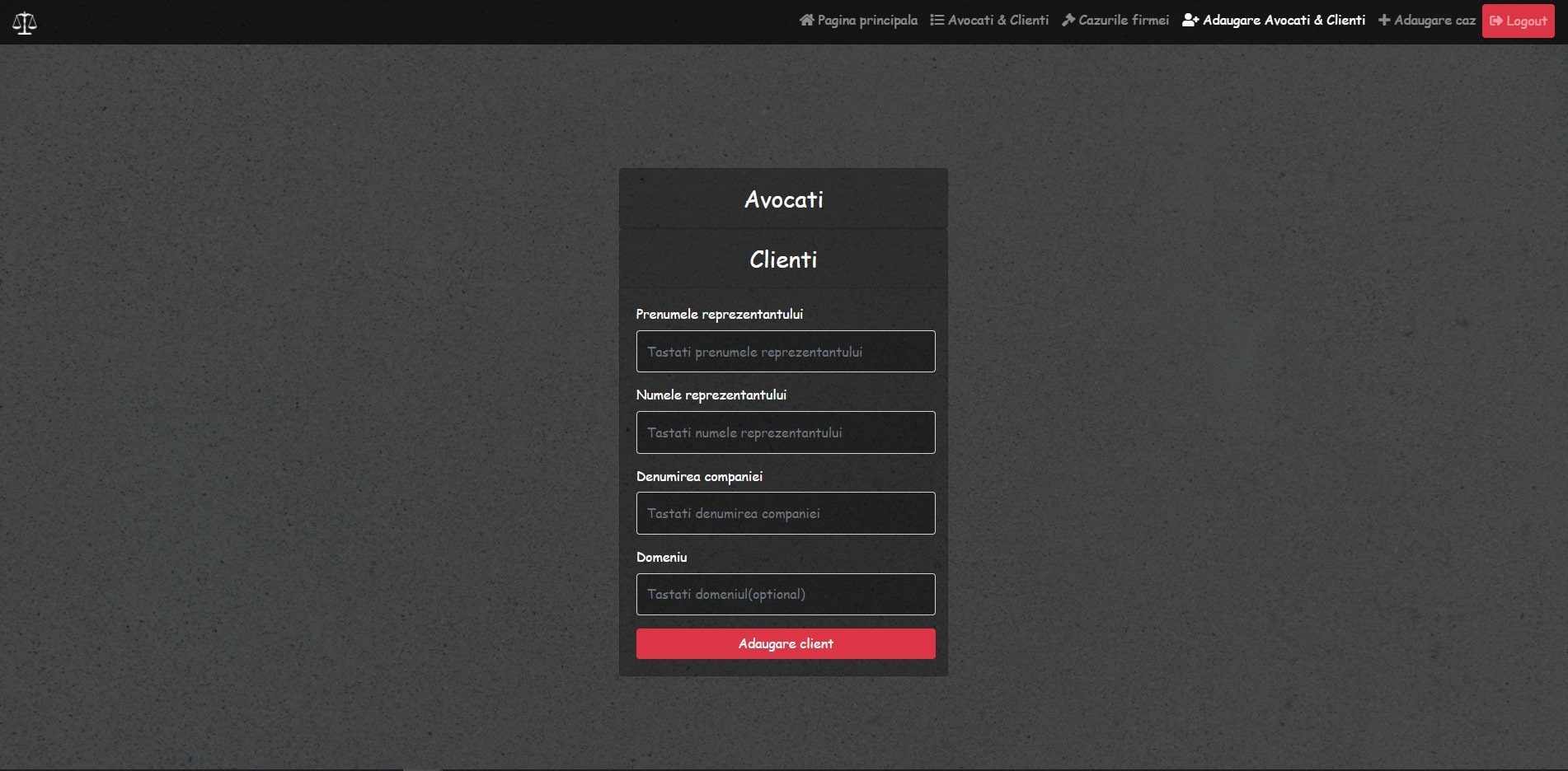 Designing interfaces for databases project