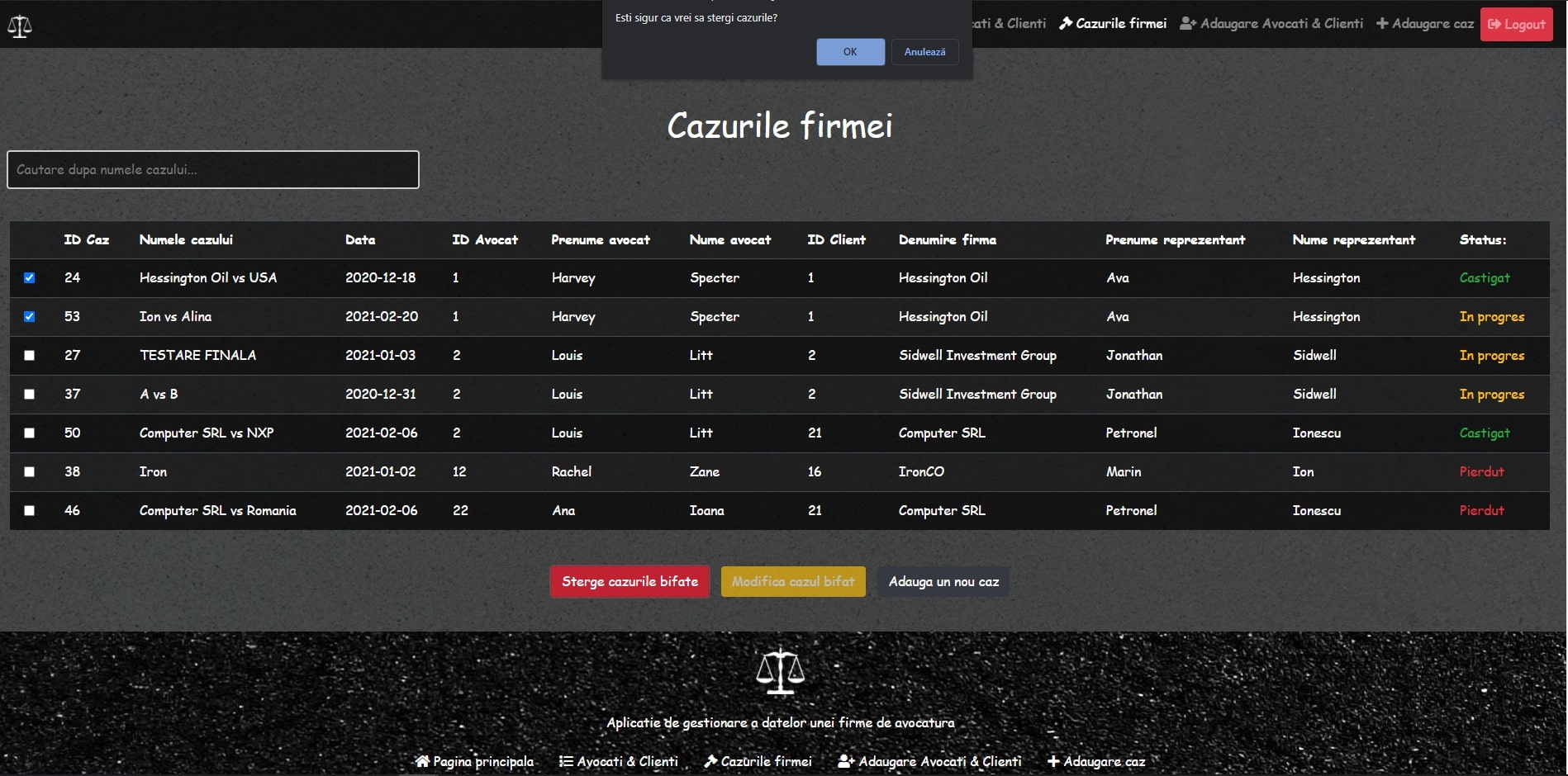 Designing interfaces for databases project